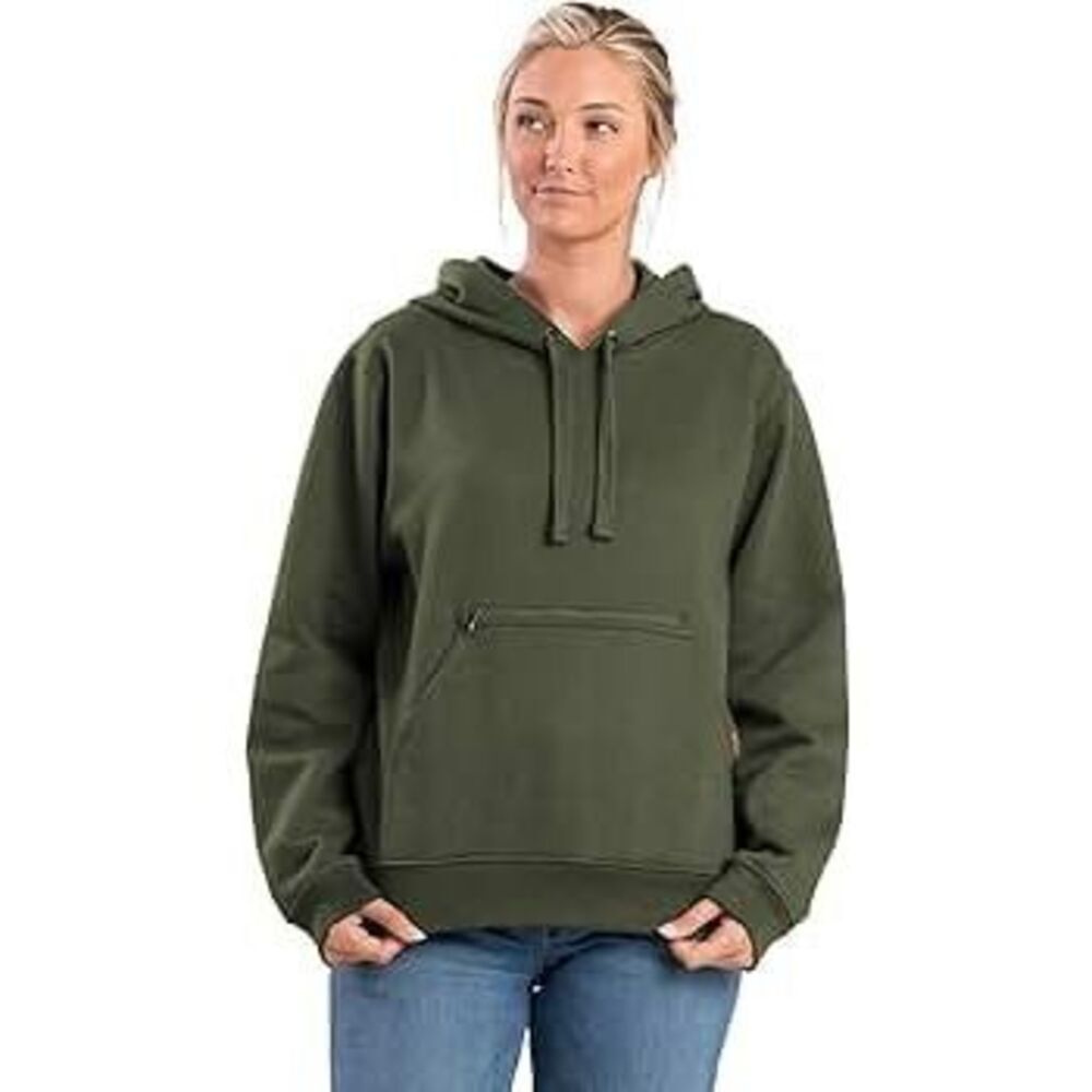 Berne Hoodie Sweatshirt Olive Green Oversized Size L Cozy, Casual, Workwear